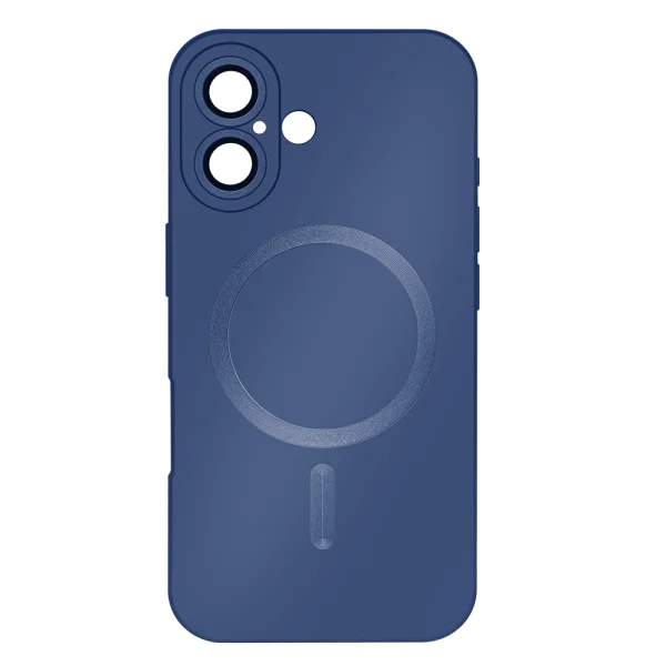 MagSF Full Color Silicone Case for iPhone 16, Dark Blue 4