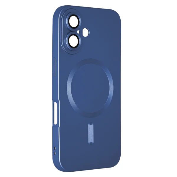 MagSF Full Color Silicone Case for iPhone 16, Dark Blue 1