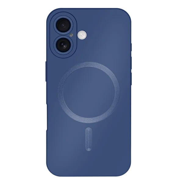 MagSF Full Color Silicone Case for iPhone 16, Dark Blue 3