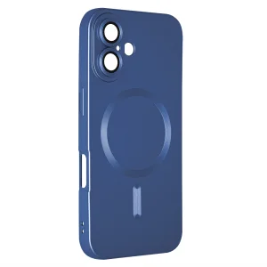 Силиконов калъф MagSF Full Color за iPhone 16, Тъмно син