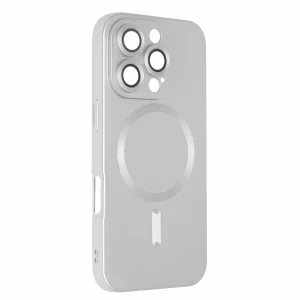 Силиконов калъф MagSF Full Color за iPhone 16 Pro, Сребрист
