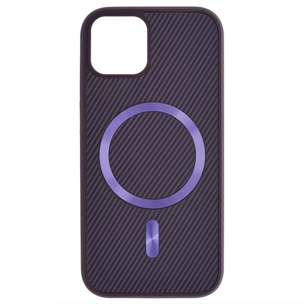 Shockproof MagSF Carbon Case for iPhone 15, Purple 3
