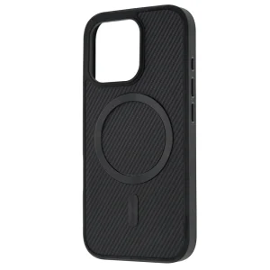 Удароустойчив калъф MagSF Carbon за iPhone 15 Pro Max, Черен