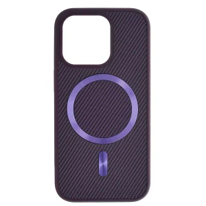 Удароустойчив калъф MagSF Carbon за iPhone 15 Pro Max, Лилав 4