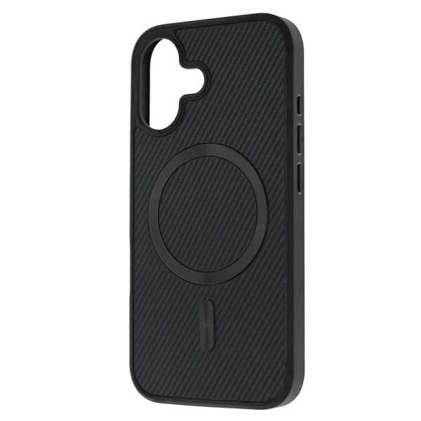 Shockproof case MagSF Carbon for iPhone 16, Black 1