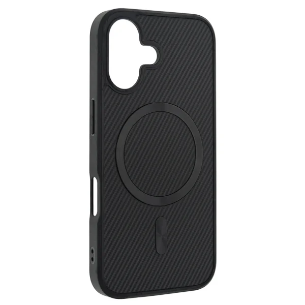 Shockproof case MagSF Carbon for iPhone 16, Black 2