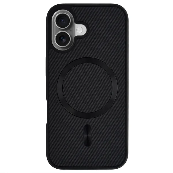 Shockproof case MagSF Carbon for iPhone 16, Black 3