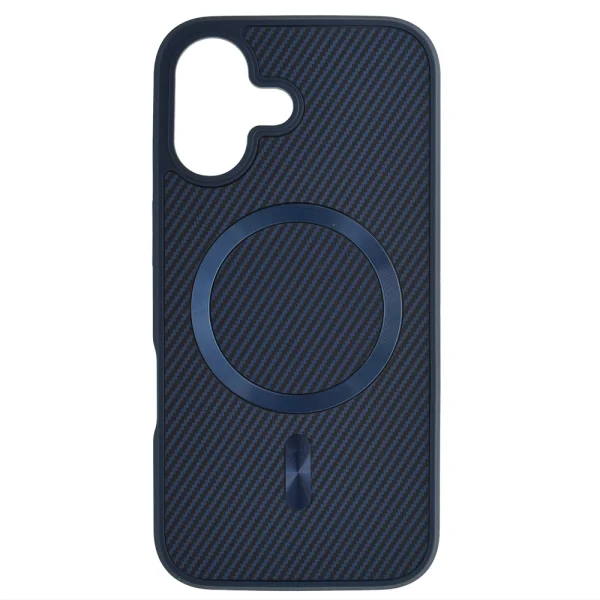 Удароустойчив калъф MagSF Carbon за iPhone 16, Тъмно син 4