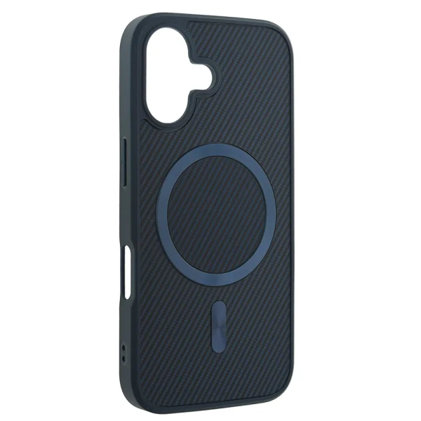 Удароустойчив калъф MagSF Carbon за iPhone 16, Тъмно син 1
