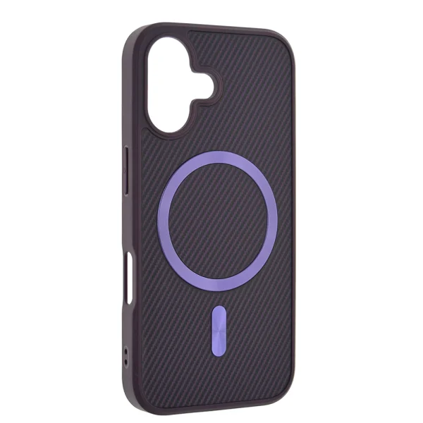 Shockproof case MagSF Carbon for iPhone 16, Purple 2