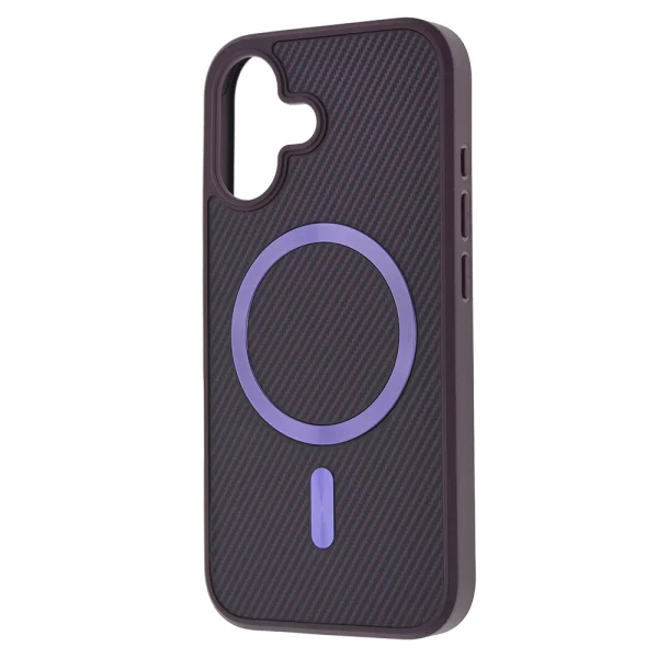 Shockproof case MagSF Carbon for iPhone 16, Purple 1
