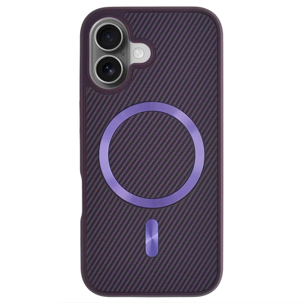 Shockproof case MagSF Carbon for iPhone 16, Purple 3