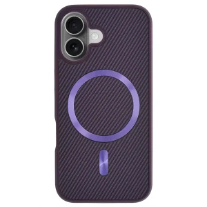Shockproof case MagSF Carbon for iPhone 16, Purple 3