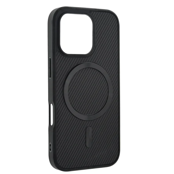 Удароустойчив калъф MagSF Carbon за iPhone 16 Pro Max, Черен 2