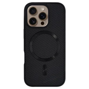 Удароустойчив калъф MagSF Carbon за iPhone 16 Pro Max, Черен 3