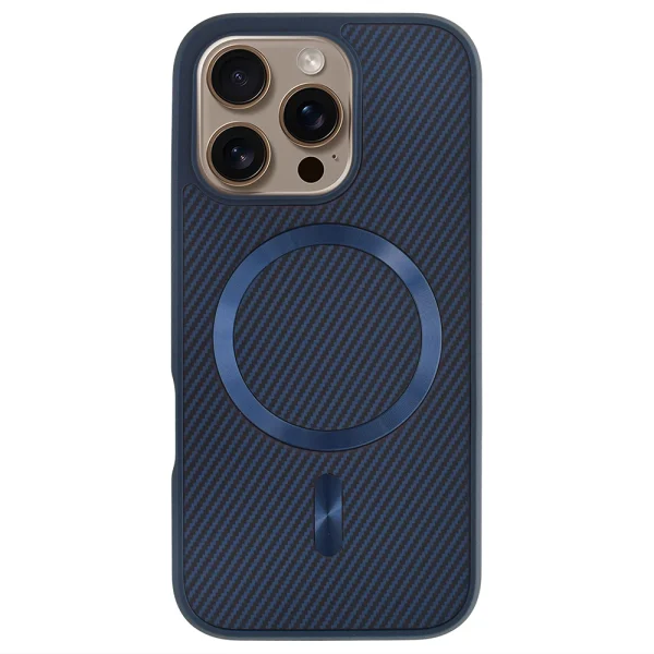 Shockproof case MagSF Carbon for iPhone 16 Pro Max, Dark blue 3