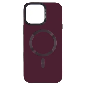 Plastic case MagSF Hard Luxury for iPhone 16 Pro, Dark red 3