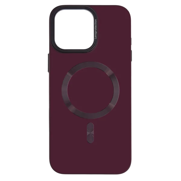 Plastic Case MagSF Hard Luxury for iPhone 16 Pro Max, Dark red 3
