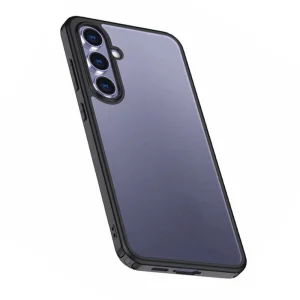 Удароустойчив калъф Airbag за Samsung Galaxy S25, Черен-прозрачен