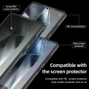 Shockproof Airbag Case for Samsung Galaxy S25 Ultra, Black - Transparent 3