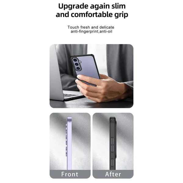 Удароустойчив калъф Airbag за Samsung Galaxy S25 Plus, Черен 5