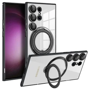 Силиконов калъф Magnetic Kickstand за Samsung Galaxy S25 Ultra, Черен