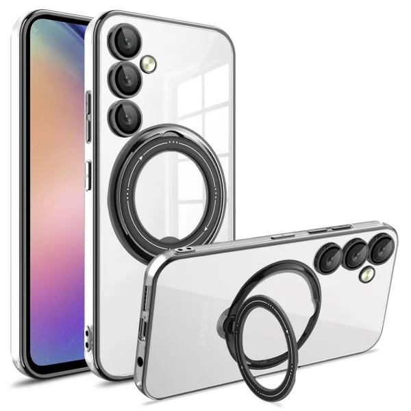 Силиконов калъф Magnetic Kickstand за Samsung Galaxy S25 Plus, Черен 1