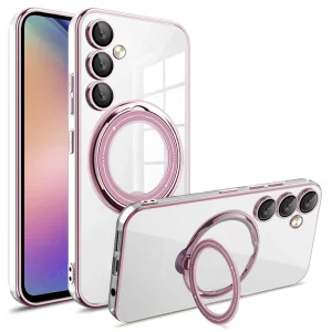 Силиконов калъф Magnetic Kickstand за Samsung Galaxy S25, Розов