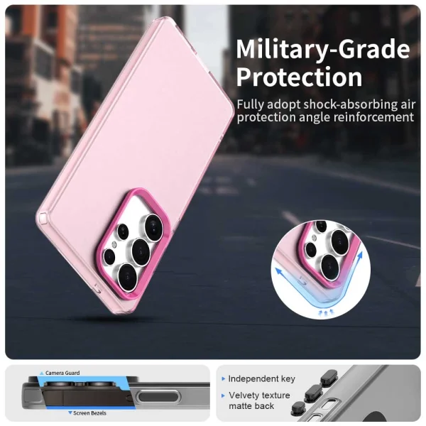 Shockproof Matt case for Samsung Galaxy S25 Ultra, Pink 2