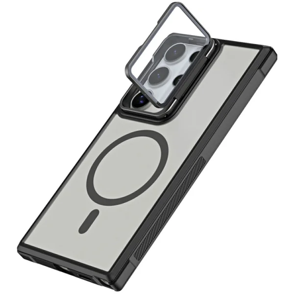 Shockproof case MagSF Lens Cover Kickstand for Samsung Galaxy S25 Ultra, Black 1