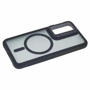 Shockproof case MagSF Lens Cover Kickstand for Samsung Galaxy S25, Black 5
