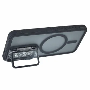 Shockproof case MagSF Lens Cover Kickstand for Samsung Galaxy S25, Black 4