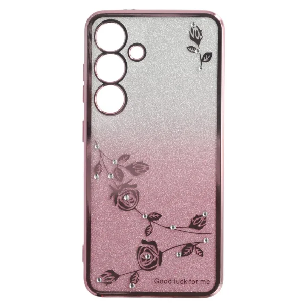 KADEM Flowers Silicone Case for Samsung Galaxy S25, Rose Gold 2