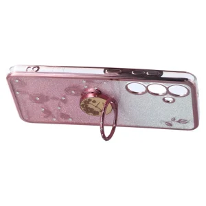 Силиконов калъф KADEM Flowers за Samsung Galaxy S25 Plus, Розово-златист 4
