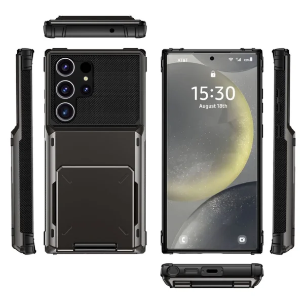 Shockproof Dual Layer Case for Samsung Galaxy S25 Ultra, Black 2