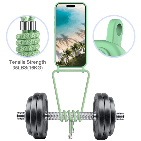 Силиконов калъф Card Holder за iPhone 16, Зелен 3