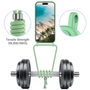 Силиконов калъф Card Holder за iPhone 16, Зелен 3