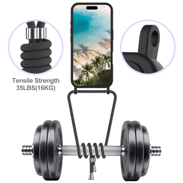 Силиконов калъф Card Holder за iPhone 16, Черен 4