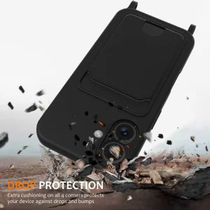Силиконов калъф Card Holder за iPhone 16, Черен 3
