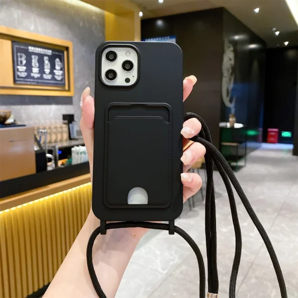 Card Holder Silicone Case for iPhone 16 Pro, Black 5