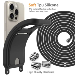 Card Holder Silicone Case for iPhone 16 Pro, Black 4