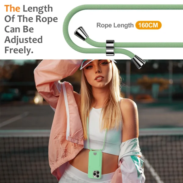 Силиконов калъф Card Holder за iPhone 16 Pro, Зелен 2