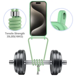 Silicone Case Card Holder for iPhone 16 Pro Max, Green 4