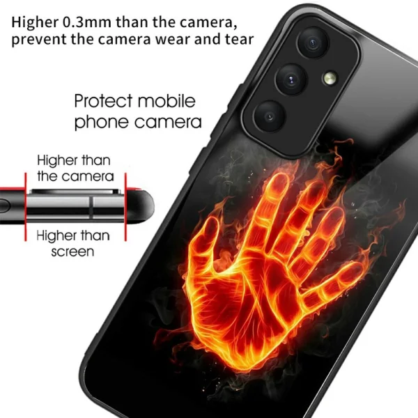 Glass Pattern Shockproof Case for Samsung Galaxy A26 5G, Fire Hand 2