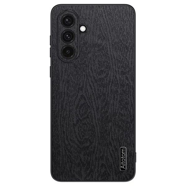 Удароустойчив калъф Wood Leather за Samsung Galaxy A26 5G, Черен 1