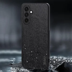 Удароустойчив калъф Wood Leather за Samsung Galaxy A26 5G, Черен 4