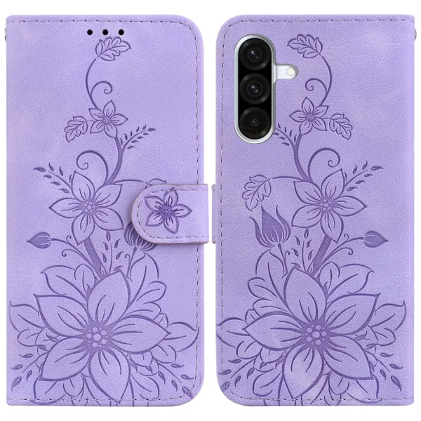 Калъф Тефтер Lily Flower за Samsung Galaxy A26 5G, Лилав 1