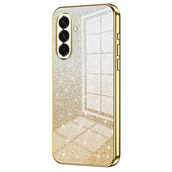 Electroplating Glitter Silicone Case for Samsung Galaxy A36 5G / A37 5G, Gold 1