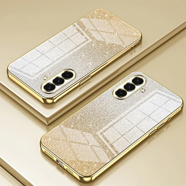 Electroplating Glitter Silicone Case for Samsung Galaxy A36 5G / A37 5G, Gold 2
