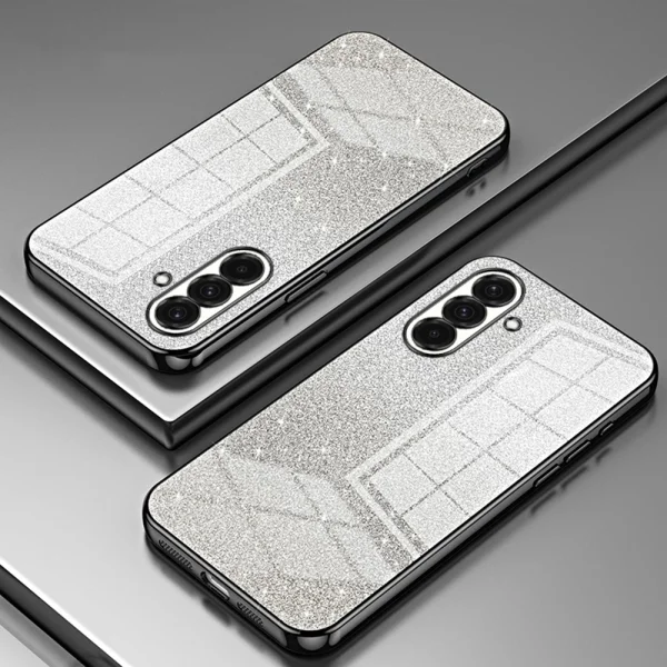 Electroplating Glitter Silicone Case for Samsung Galaxy A36 5G / A37 5G, Black 2